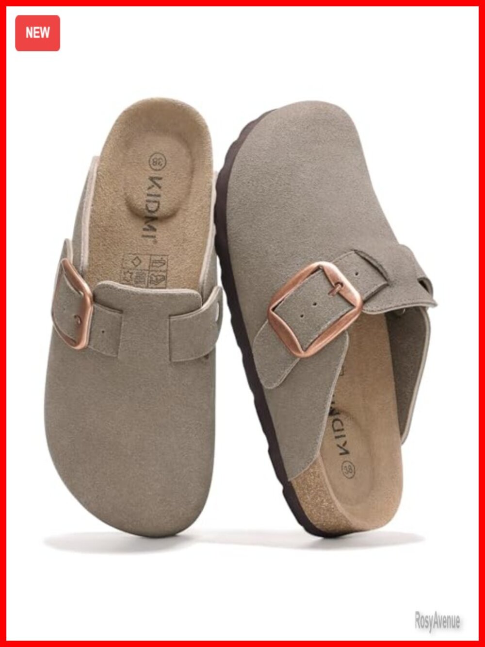 Genuine Suede Clogs for Women Men Big Buckle Memory Foam Potato Shoes